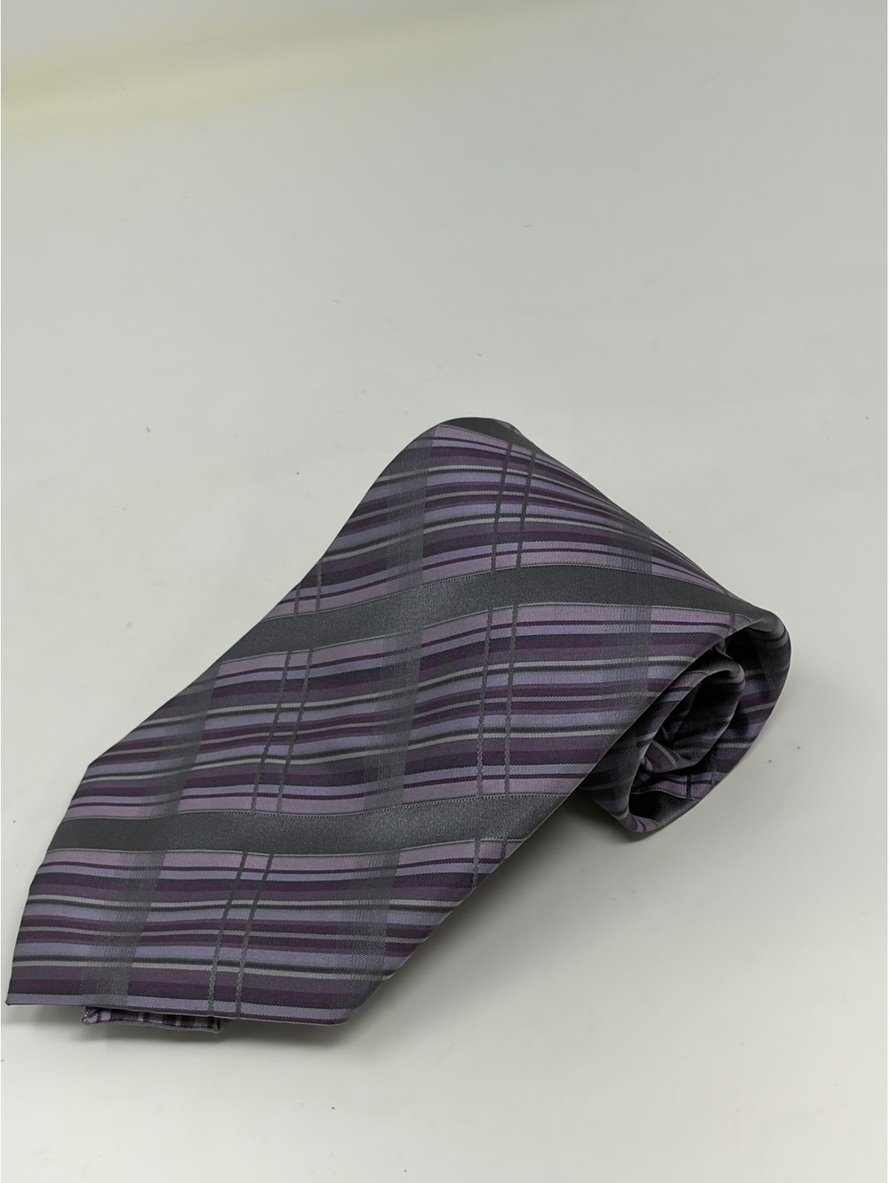 Croft & Barrow Purple and Gray Plaid Men's Tie